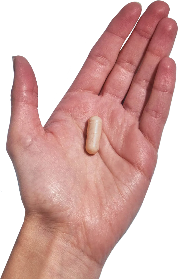 image of hand holding 1 Performance Lab® RoW Iodine capsule